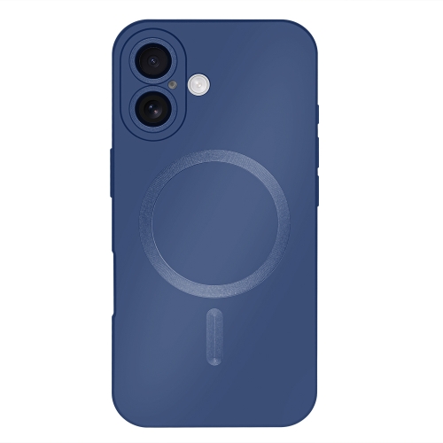 Силиконов калъф MagSF Full Color за iPhone 16, Тъмно син