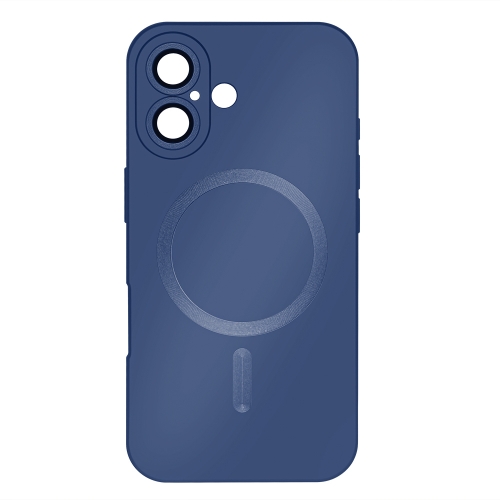 Силиконов калъф MagSF Full Color за iPhone 16, Тъмно син