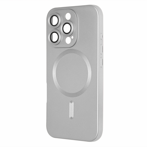 Силиконов калъф MagSF Full Color за iPhone 16 Pro, Сребрист