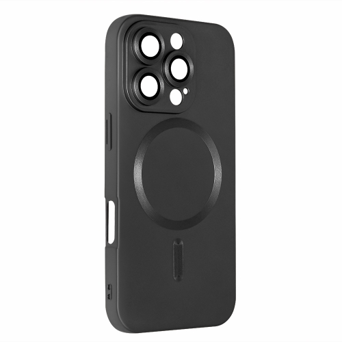 Силиконов калъф MagSF Full Color за iPhone 16 Pro Max, Черен