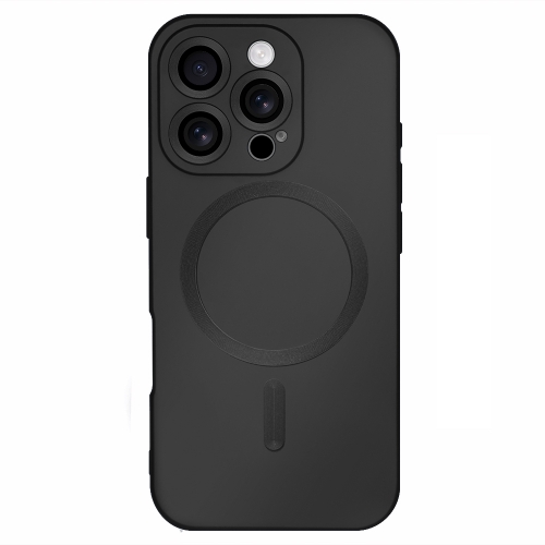 Силиконов калъф MagSF Full Color за iPhone 16 Pro Max, Черен