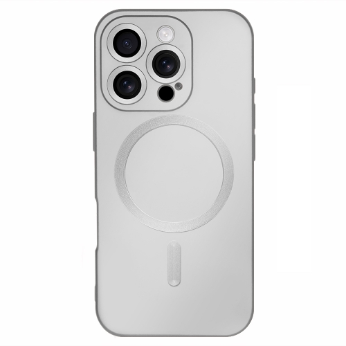 Силиконов калъф MagSF Full Color за iPhone 16 Pro Max, Сребрист