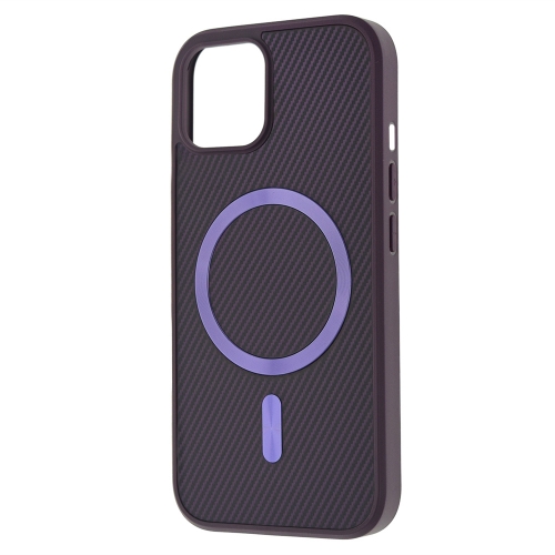 Удароустойчив калъф MagSF Carbon за iPhone 15, Лилав