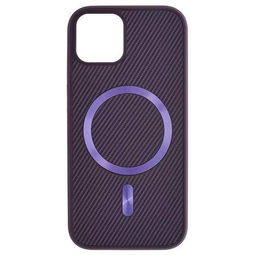 Удароустойчив калъф MagSF Carbon за iPhone 15, Лилав