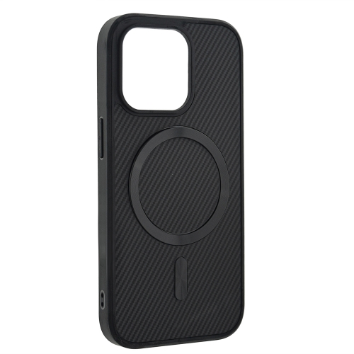Удароустойчив калъф MagSF Carbon за iPhone 15 Pro Max, Черен