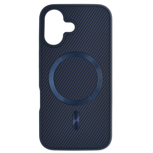 Удароустойчив калъф MagSF Carbon за iPhone 16, Тъмно син