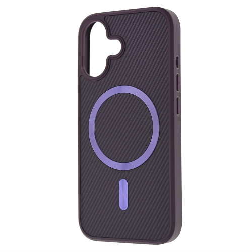 Удароустойчив калъф MagSF Carbon за iPhone 16, Лилав