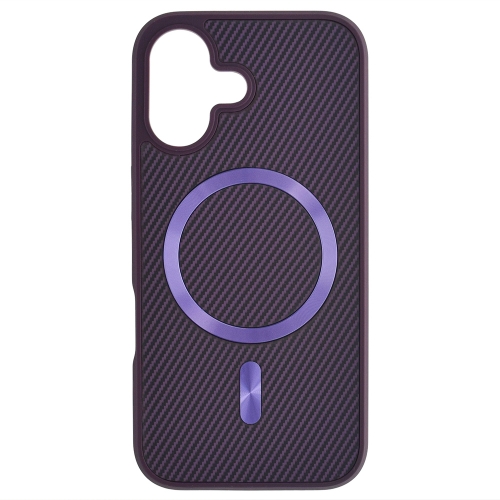 Удароустойчив калъф MagSF Carbon за iPhone 16, Лилав