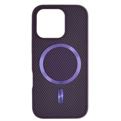 Удароустойчив калъф MagSF Carbon за iPhone 16 Pro, Лилав