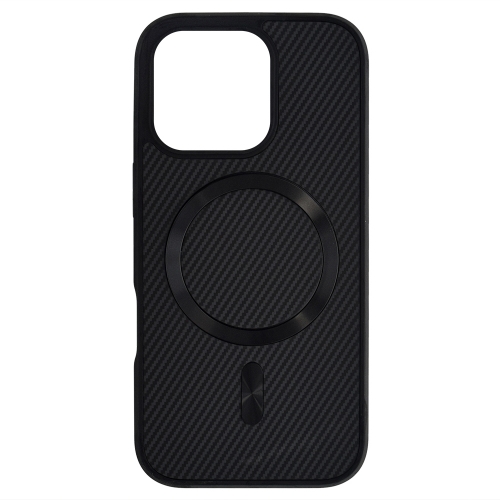 Удароустойчив калъф MagSF Carbon за iPhone 16 Pro Max, Черен