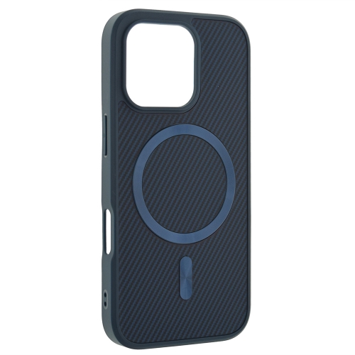 Удароустойчив калъф MagSF Carbon за iPhone 16 Pro Max, Тъмно син