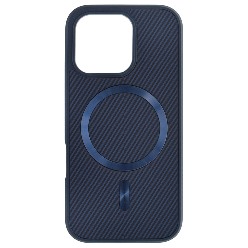 Удароустойчив калъф MagSF Carbon за iPhone 16 Pro Max, Тъмно син