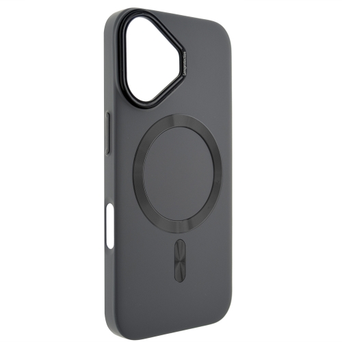 Пластмасов калъф MagSF Hard Luxury за iPhone 16, Тъмно сив