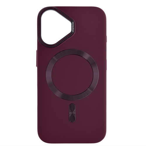 Пластмасов калъф MagSF Hard Luxury за iPhone 16, Тъмно червен