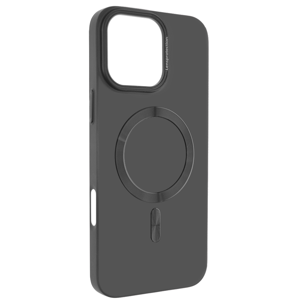 Пластмасов калъф MagSF Hard Luxury за iPhone 16 Pro, Тъмно сив