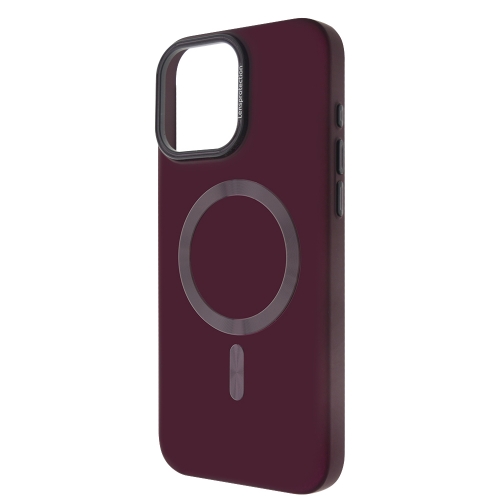 Пластмасов калъф MagSF Hard Luxury за iPhone 16 Pro Max, Тъмно червен