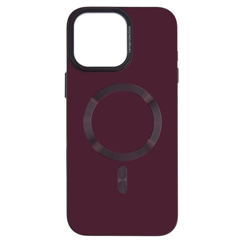 Пластмасов калъф MagSF Hard Luxury за iPhone 16 Pro Max, Тъмно червен