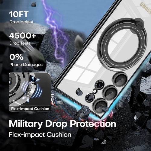 Силиконов калъф Magnetic Kickstand за Samsung Galaxy S25 Ultra, Черен
