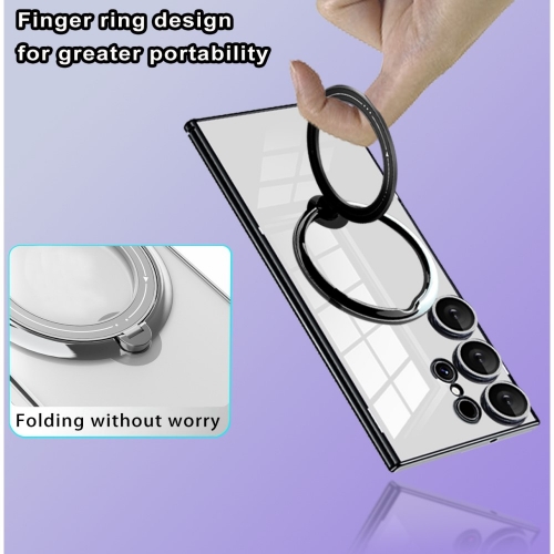 Силиконов калъф Magnetic Kickstand за Samsung Galaxy S25 Ultra, Черен