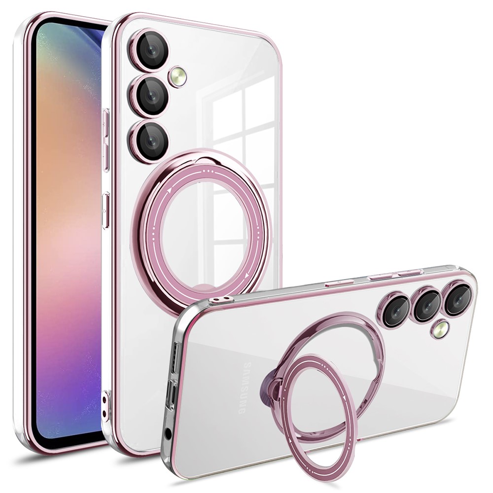 Силиконов калъф Magnetic Kickstand за Samsung Galaxy S25, Розов