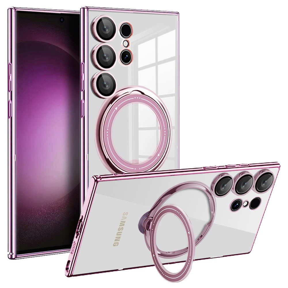 Силиконов калъф Magnetic Kickstand за Samsung Galaxy S25 Ultra, Розов