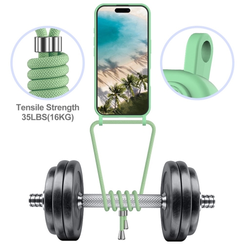 Силиконов калъф Card Holder за iPhone 16, Зелен
