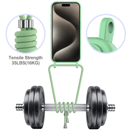 Силиконов калъф Card Holder за iPhone 16 Pro, Зелен
