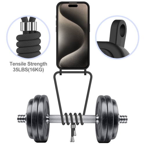 Силиконов калъф Card Holder за iPhone 16 Pro Max, Черен