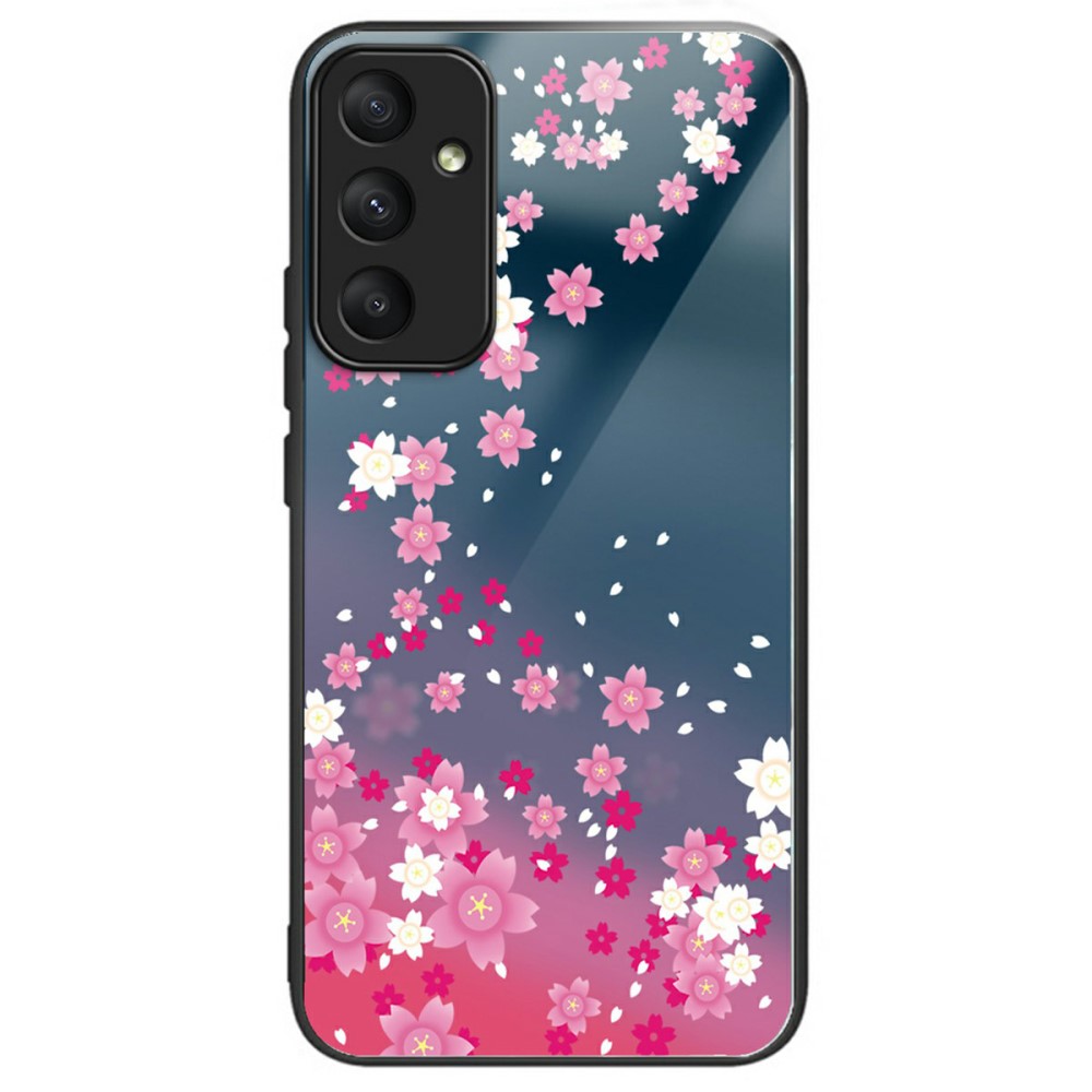 Удароустойчив калъф Glass Pattern за Samsung Galaxy A26 5G, Розови цветя