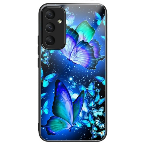 Удароустойчив калъф Glass Pattern за Samsung Galaxy A26 5G, Сини пеперуди