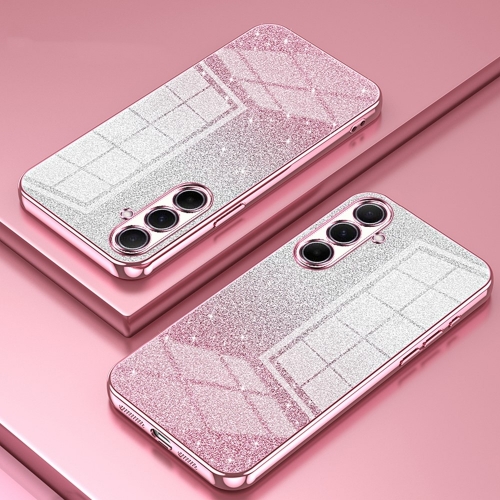 Силиконов калъф Electroplating Glitter за Samsung Galaxy A56 5G, Розов