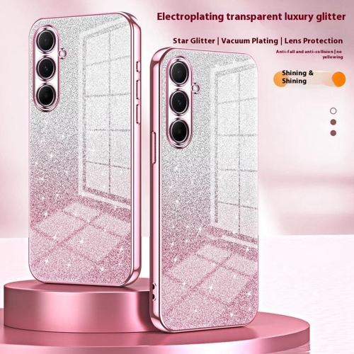 Силиконов калъф Electroplating Glitter за Samsung Galaxy A56 5G, Розов