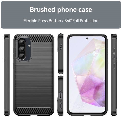 Силиконов калъф Carbon Fibre за Samsung Galaxy A56 5G, Черен