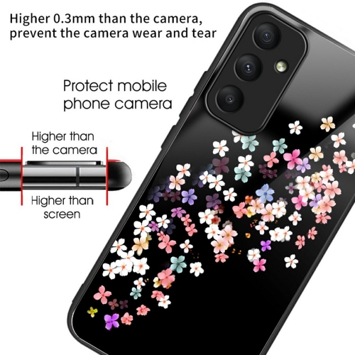 Удароустойчив калъф Glass Pattern за Samsung Galaxy A36 5G / A37 5G, Пъстри цветя
