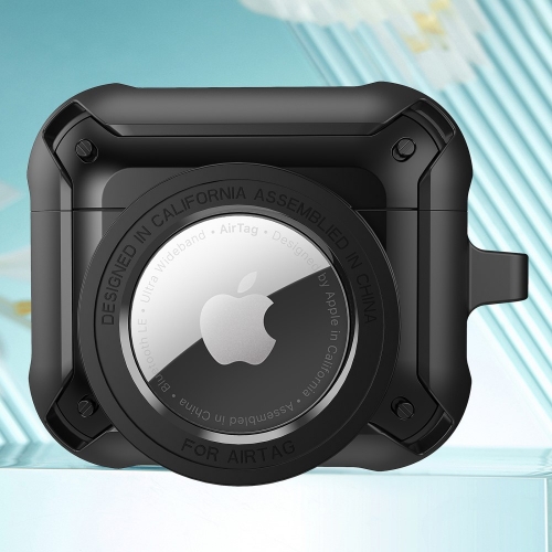 Калъф за слушалки AirPods 3 с протекция за AirTag Smart Tracker, Черен
