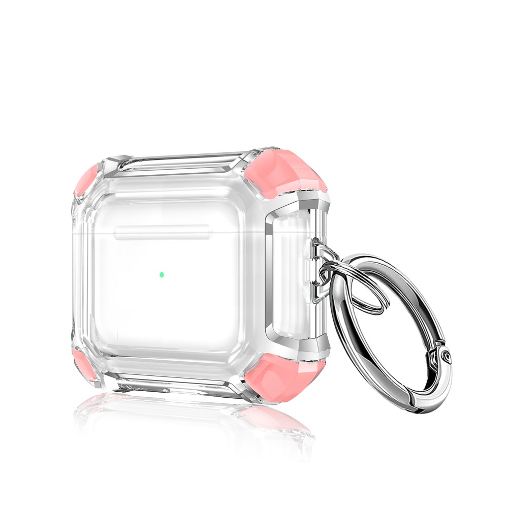 Калъф Dual Color with Keyring за слушалки AirPods 3, Прозрачен-розов