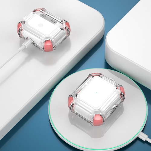 Калъф Dual Color with Keyring за слушалки AirPods 3, Прозрачен-розов