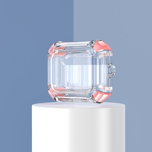 Калъф Dual Color with Keyring за слушалки AirPods 3, Прозрачен-розов