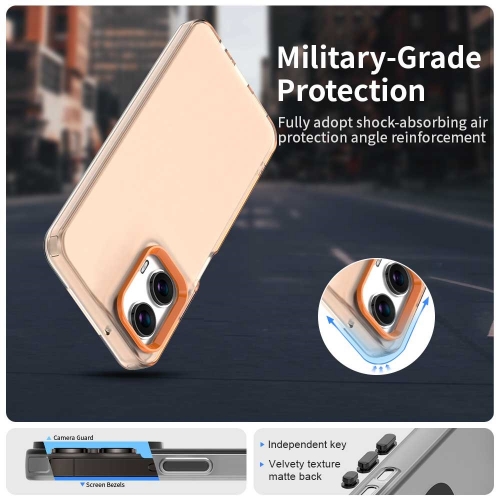 Силиконов калъф Frame Electroplated за Motorola Moto G35 5G, Оранжев