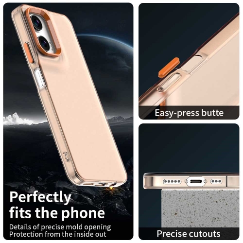 Силиконов калъф Frame Electroplated за Motorola Moto G35 5G, Оранжев