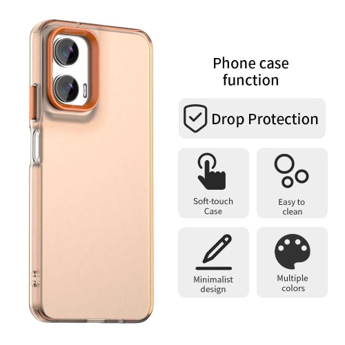 Силиконов калъф Frame Electroplated за Motorola Moto G35 5G, Оранжев