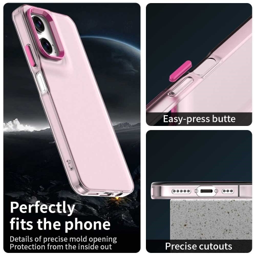 Силиконов калъф Frame Electroplated за Motorola Moto G35 5G, Розов