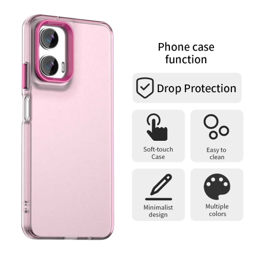 Силиконов калъф Frame Electroplated за Motorola Moto G35 5G, Розов