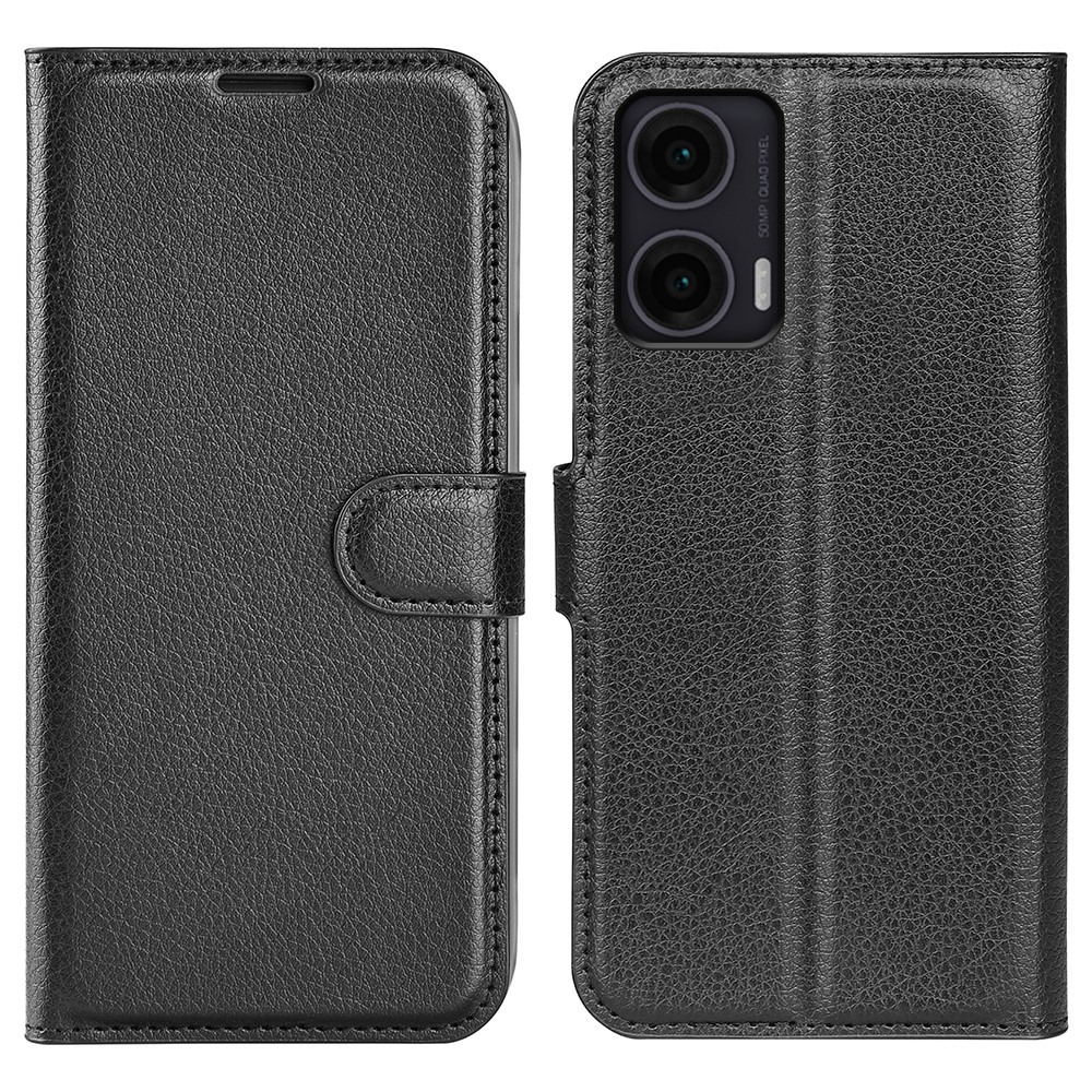 Калъф Тефтер Crazy Horse за Motorola Moto G35 5G, Черен