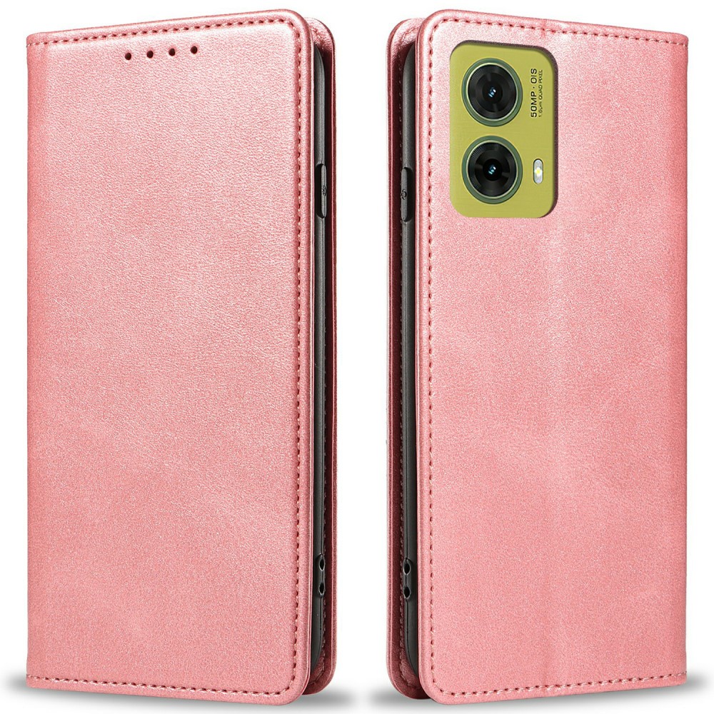 Калъф тефтер Wallet Calf Texture за Motorola Moto G35 5G, Розов