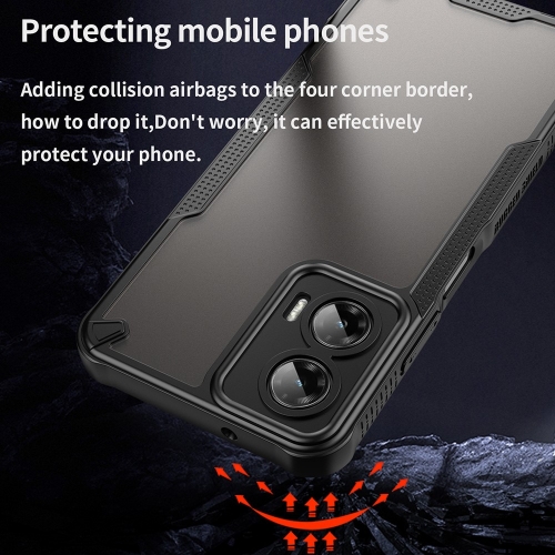 Удароустойчив калъф Frosted за Motorola Moto G35 5G, Черен
