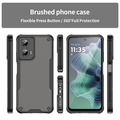 Удароустойчив калъф Frosted за Motorola Moto G35 5G, Черен