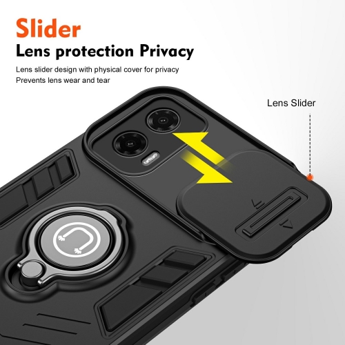 Удароустойчив калъф CamShield за Motorola Moto G35 5G, Черен