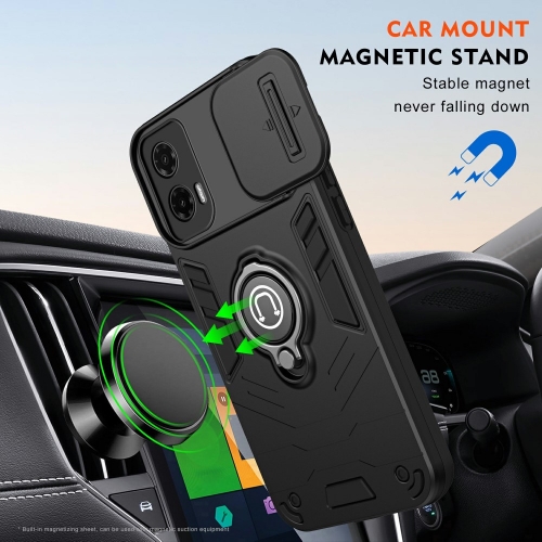 Удароустойчив калъф CamShield за Motorola Moto G35 5G, Черен