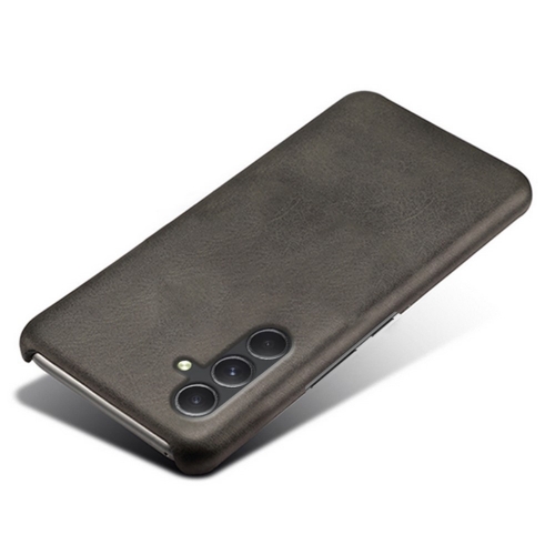 Пластмасов калъф Wood Leather за Samsung Galaxy A55 5G, Черен